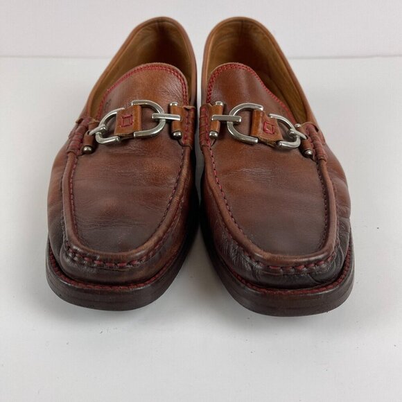 Donald J Pliner Mens Dustee Loafer Dress Shoes Brown Leather Moc Toe Slip On 10M - Picture 5 of 11